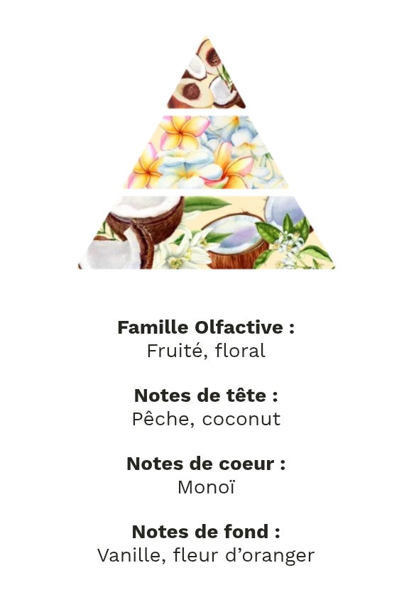fondant parfumé au monoï pêche