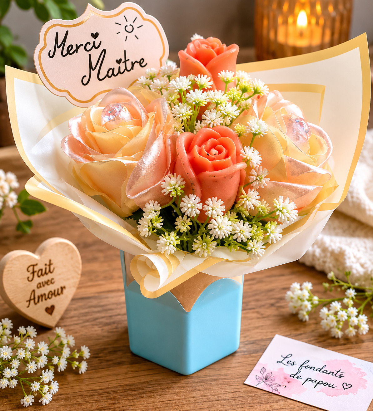 Bouquet + pot a crayon senteur Fleur de Tiaré 🌸